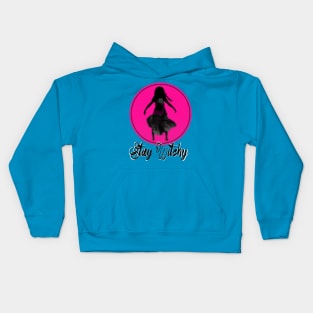 Stay witchy - Trippy pink wiccan design Kids Hoodie